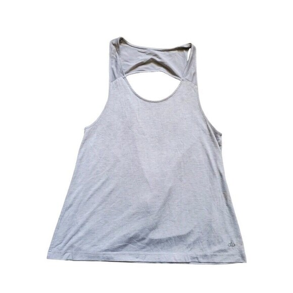 ALO Yoga Movement Open Back Tank Top Women Medium Oversize Top Gray Pilling - Picture 5 of 5
